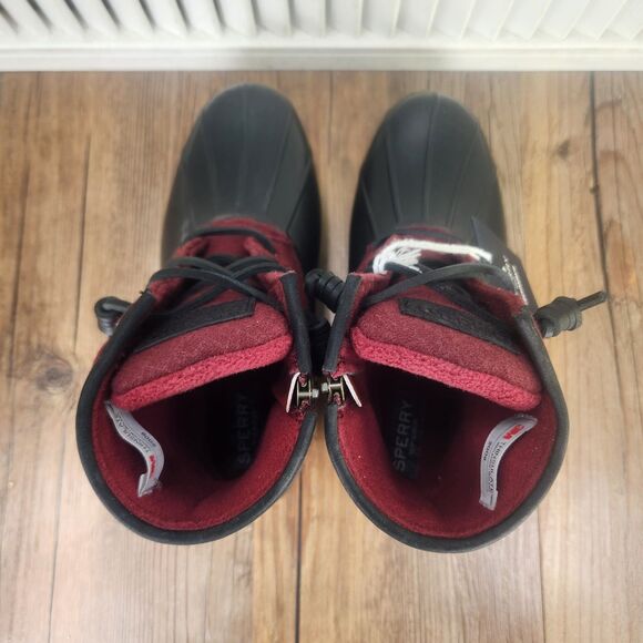 Sperry Saltwater Emboss Woolcord Women's 6.5 M Red Insulated Duck Boots STS85836 - Picture 8 of 13